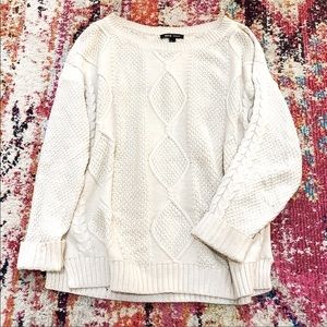 White Knit Mango Basics Sweater